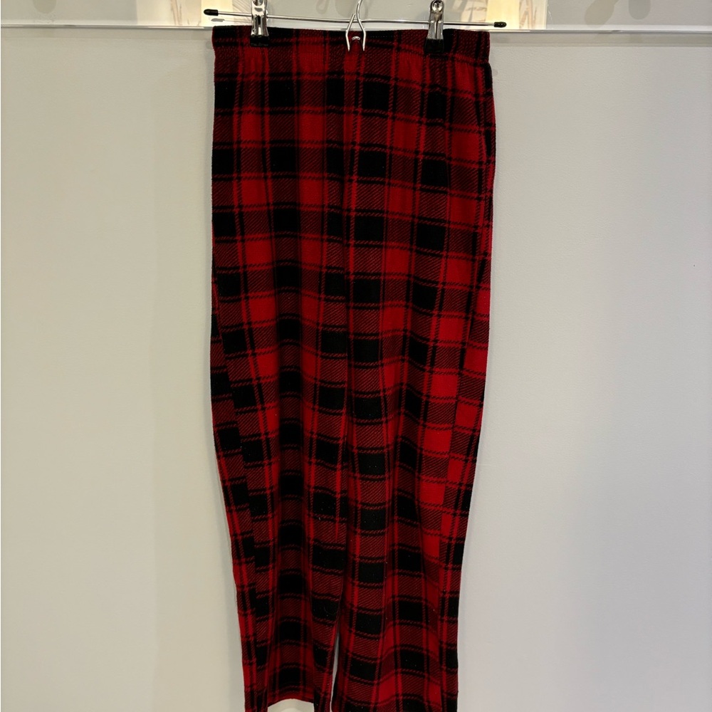 Red and black plaid PJ pants